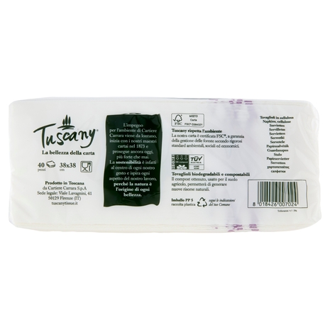 Tuscany tovaglioli morbidi e decorati 2 veli 40 pz